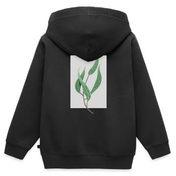 pflanze - Kinder Premium Organic Zip Hoodie - Schwarz - Hinten - AI Model Kid Male (0cm)