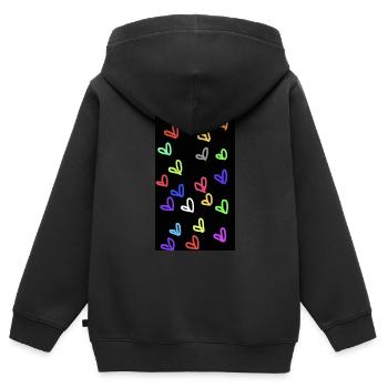 Farbige kleine Herzen : Geschenk für Herzensmensch - Kinder Premium Organic Zip Hoodie - Schwarz - Hinten - AI Model Kid Male (0cm)