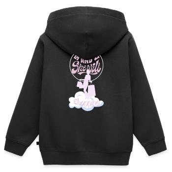 Shopping Queen - Kinder Premium Organic Zip Hoodie - Schwarz - Hinten - AI Model Kid Male (0cm)