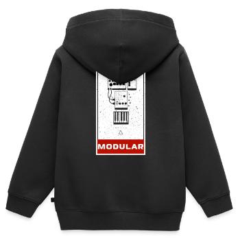 Synthesizer Synth Keyboard Elektronische Musiker - Kinder Premium Organic Zip Hoodie - Schwarz - Hinten - AI Model Kid Male (0cm)