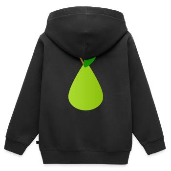 Birne - Kinder Premium Organic Zip Hoodie - Schwarz - Hinten - AI Model Kid Male (0cm)