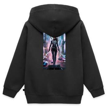 Ninja-Superhero - Kinder Premium Organic Zip Hoodie - Schwarz - Hinten - AI Model Kid Male (0cm)