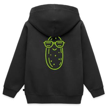 Cornichon - Sweat Premium à capuche zippé enfant bio - noir - Dos - AI Model Kid Male (0cm)