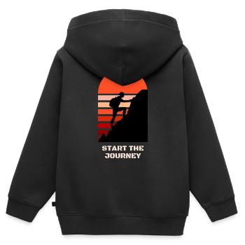 Start the journey - Sweat Premium à capuche zippé enfant bio - noir - Dos - AI Model Kid Male (0cm)