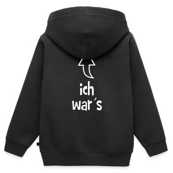 Ich war´s - Ich bin schuld - Kinder Premium Organic Zip Hoodie - Schwarz - Hinten - AI Model Kid Male (0cm)