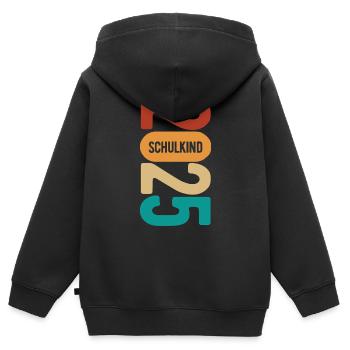 Schulkind 2025 - Erste Klasse - Einschulung - Kinder Premium Organic Zip Hoodie - Schwarz - Hinten - AI Model Kid Male (0cm)