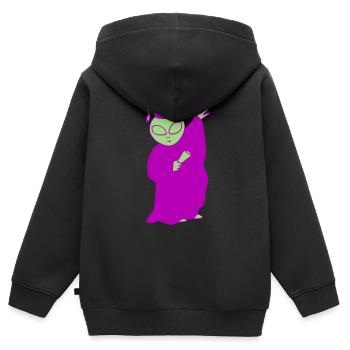 Alien Graduation - Sweat Premium à capuche zippé enfant bio - noir - Dos - AI Model Kid Male (0cm)