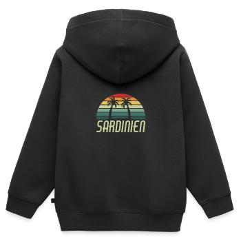 Sardaigne sardinia - Sweat Premium à capuche zippé enfant bio - noir - Dos - AI Model Kid Male (0cm)