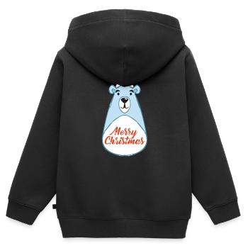 Ours de Noël - Sweat Premium à capuche zippé enfant bio - noir - Dos - AI Model Kid Male (0cm)