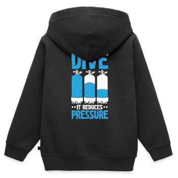 Plongée Il réduit la pression Plongée Aquatique Scu - Sweat Premium à capuche zippé enfant bio - noir - Dos - AI Model Kid Male (0cm)