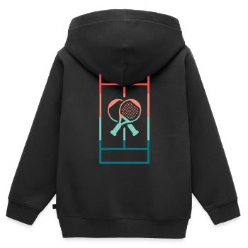 Padel Playing Field Padel Tennis Padel Player - Kids Premium Organic Zip-up Hoodie - black - Back - AI Model Kid Male (0cm)