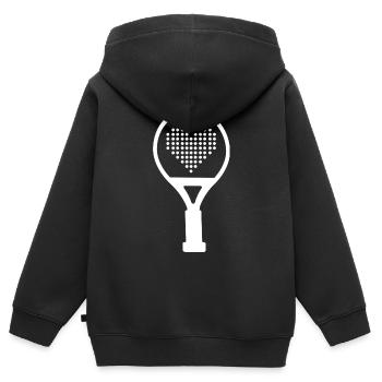 Padel tennis Padel raquette filles padel - Sweat Premium à capuche zippé enfant bio - noir - Dos - AI Model Kid Male (0cm)