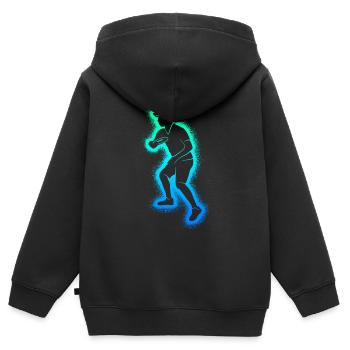 Discgolf Discgolfspieler Männer Jungen Disc Golf - Kinder Premium Organic Zip Hoodie - Schwarz - Hinten - AI Model Kid Male (0cm)