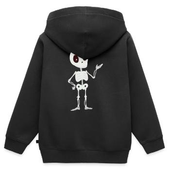 Skelett - Kinder Premium Organic Zip Hoodie - Schwarz - Hinten - AI Model Kid Male (0cm)