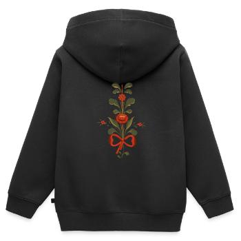 Strauß aus Dalarna - Kinder Premium Organic Zip Hoodie - Schwarz - Hinten - AI Model Kid Male (0cm)