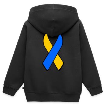 Ukraine - Kids Premium Organic Zip-up Hoodie - black - Back - AI Model Kid Male (0cm)
