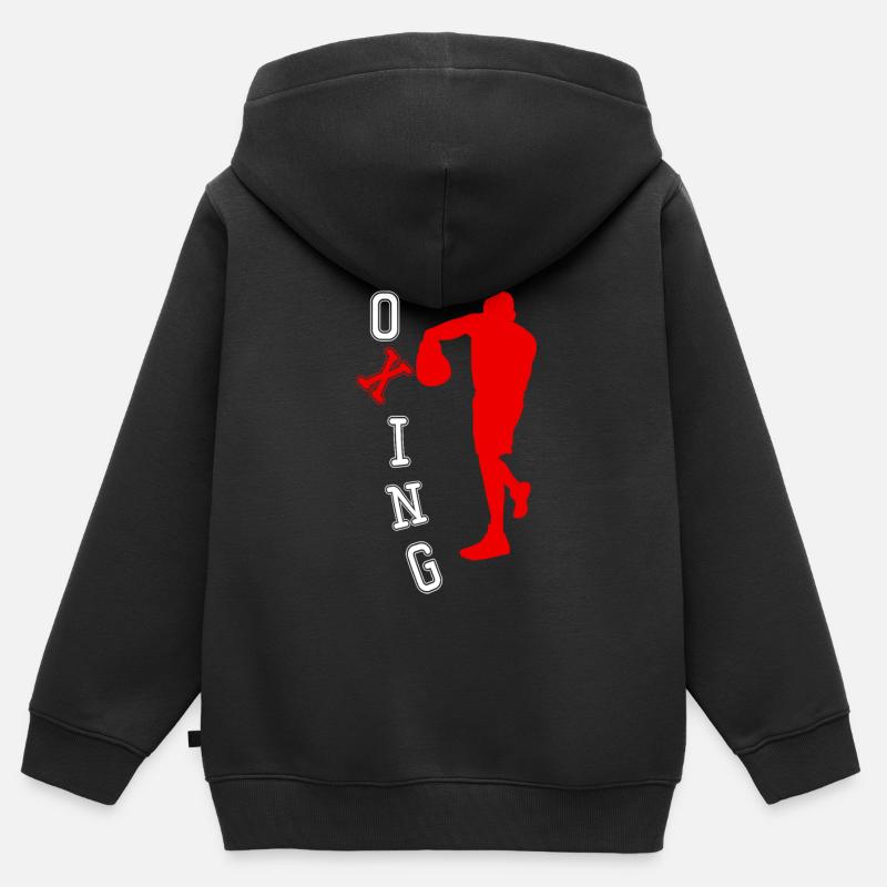Boxe Boxeur Danger - Sweat Premium à capuche zippé enfant bio - noir