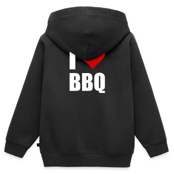 BBQ - Kinder Premium Organic Zip Hoodie - Schwarz - Hinten - AI Model Kid Male (0cm)