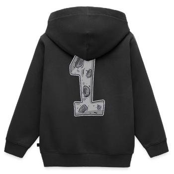 1 - Erster Eins Mond - Kinder Premium Organic Zip Hoodie - Schwarz - Hinten - AI Model Kid Male (0cm)