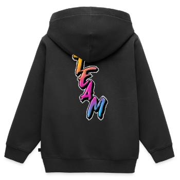 Équipe - Sweat Premium à capuche zippé enfant bio - noir - Dos - AI Model Kid Male (0cm)
