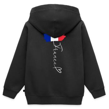 Patriot National Pride Frankreich Trikolore Flagge - Kinder Premium Organic Zip Hoodie - Schwarz - Hinten - AI Model Kid Male (0cm)