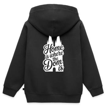 Cologne Home est là où le Dom est Cologne Carnaval Cologne - Sweat Premium à capuche zippé enfant bio - noir - Dos - AI Model Kid Male (0cm)