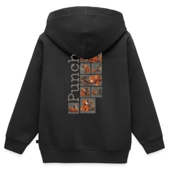 Süßer Baby Affe gibt Faustschlag Monkey Punch - Kinder Premium Organic Zip Hoodie - Schwarz - Hinten - AI Model Kid Male (0cm)