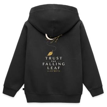 Confiance Falling Leaf - Sweat Premium à capuche zippé enfant bio - noir - Dos - AI Model Kid Male (0cm)