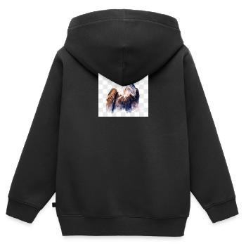 Aquarell Adlerkopf Portrait - Kinder Premium Organic Zip Hoodie - Schwarz - Hinten - AI Model Kid Male (0cm)