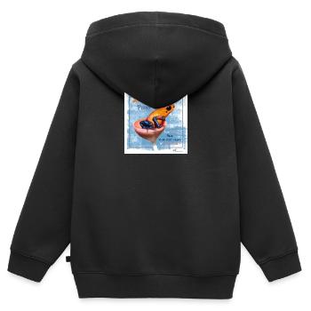 save poisy - rs kids for future - Sweat Premium à capuche zippé enfant bio - noir - Dos - AI Model Kid Male (0cm)