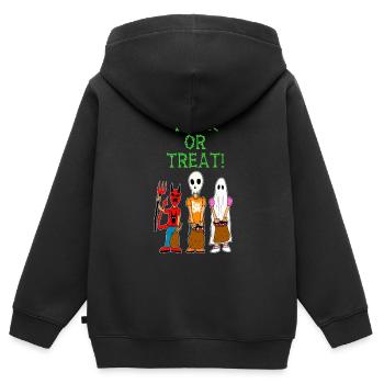 Süßes oder Saures für Kinder - Kinder Premium Organic Zip Hoodie - Schwarz - Hinten - AI Model Kid Male (0cm)