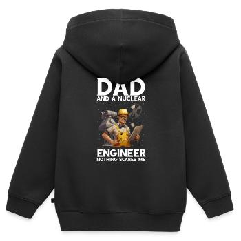 Nuklearingenieur für Kernkraftwerk und Kernenergie - Kinder Premium Organic Zip Hoodie - Schwarz - Hinten - AI Model Kid Male (0cm)