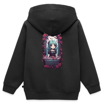 Kawaii Goth Anime Mädchen Viktorianisches Design - Kinder Premium Organic Zip Hoodie - Schwarz - Hinten - AI Model Kid Male (0cm)