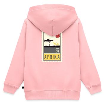 Afrika Briefmarke - Kinder Premium Organic Zip Hoodie - Rosa - Hinten - AI Model Kid Female (0cm)