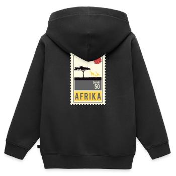 Afrika Briefmarke - Kinder Premium Organic Zip Hoodie - Schwarz - Hinten - AI Model Kid Male (0cm)
