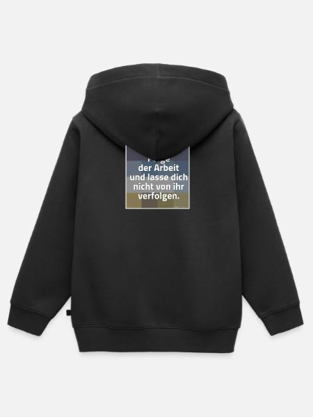 SPRUCH ARBEIT - Kinder Premium Organic Zip Hoodie - Schwarz