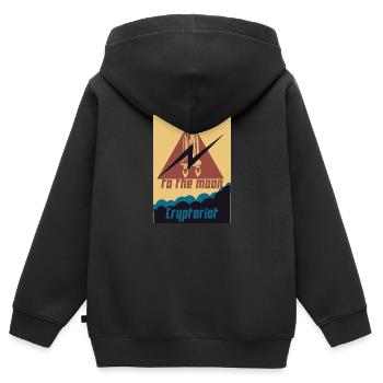 Cryptoriot - Kinder Premium Organic Zip Hoodie - Schwarz - Hinten - AI Model Kid Male (0cm)