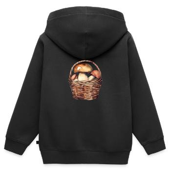 Steinpilze im Korb - Kinder Premium Organic Zip Hoodie - Schwarz - Hinten - AI Model Kid Male (0cm)