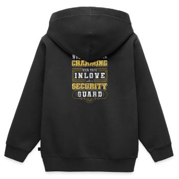 Montre de travail d’agent de sécurité - Sweat Premium à capuche zippé enfant bio - noir - Dos - AI Model Kid Male (0cm)