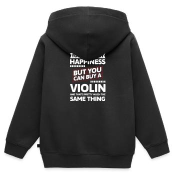 Violine Spieler Auftritt - Kinder Premium Organic Zip Hoodie - Schwarz - Hinten - AI Model Kid Male (0cm)