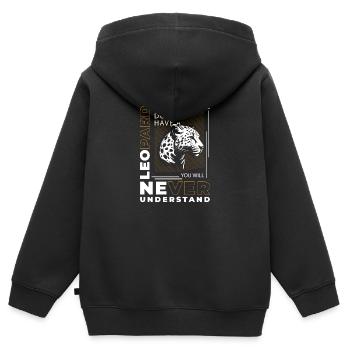 Afrika Gepard Raubtier - Kinder Premium Organic Zip Hoodie - Schwarz - Hinten - AI Model Kid Male (0cm)