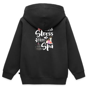 Wellness Meditation Chill Pilates - Kinder Premium Organic Zip Hoodie - Schwarz - Hinten - AI Model Kid Male (0cm)
