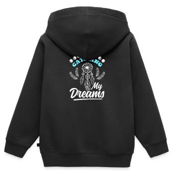 Träumen Federn Wünschen Esoterik - Kinder Premium Organic Zip Hoodie - Schwarz - Hinten - AI Model Kid Male (0cm)