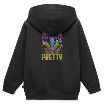 Parade Maske Bunt Perlen - Kinder Premium Organic Zip Hoodie - Schwarz - Hinten - AI Model Kid Male (0cm)