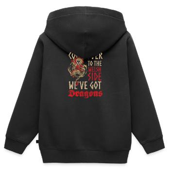 Drache Phantasie Märchen Asien - Kinder Premium Organic Zip Hoodie - Schwarz - Hinten - AI Model Kid Male (0cm)
