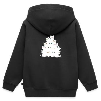 Cat Christmas Tree - Kinder Premium Organic Zip Hoodie - Schwarz - Hinten - AI Model Kid Male (0cm)