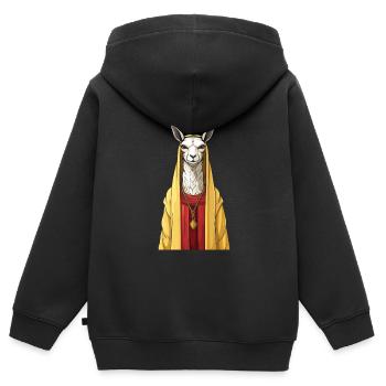 Christian Christianity Lama - Kids Premium Organic Zip-up Hoodie - black - Back - AI Model Kid Male (0cm)