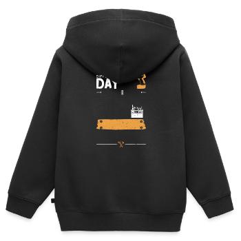 Same Shift Different Day - Kinder Premium Organic Zip Hoodie - Schwarz - Hinten - AI Model Kid Male (0cm)