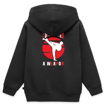 Kampfsport Selbstverteidigung Kampfkunst - Kinder Premium Organic Zip Hoodie - Schwarz - Hinten - AI Model Kid Male (0cm)