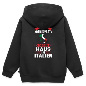 Italien Flagge Italienisch Geschenk - Kinder Premium Organic Zip Hoodie - Schwarz - Hinten - AI Model Kid Male (0cm)